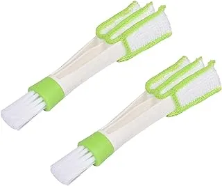 SHULLIN Pack of 2 Radiator Brushes, Car Brushes, Dust Brushes, Venetian Blind Cleaner, Air Conditioning, Roller Shutters, Dust Collector, Brush for Roller Blinds, Window Shutters, Radiators (Green)