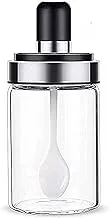 Meetzone Borosilicate Glass Food And Pickle Storage Spice Jar With Spoon For Ghee, Butter, Oil & Stoppers (1 - Spoon Jar), Multicolor