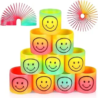 Generic LISOPO Pack of 12 Smiley Rainbow Spiral Springs Magic Rainbow Puzzle Gift Children's Birthday Educational Toy