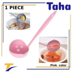 Taha Offer Ladle With Strainer 2 In 1 Multi-purpose Color Pink 1 Piece