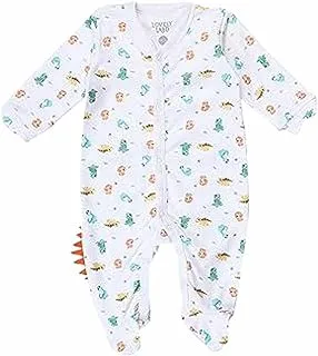 lovely land Baby Boys Pack of 2 zip up and snap up printed Dino body suit