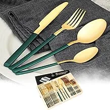 Modern Home Spoon Set 24-Pieces Gold/Green