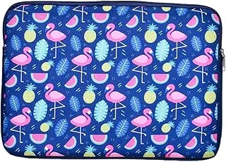 Dragon Fabric Slim Protective Laptop Sleeve Case With Zipper Pocket And Flamingo Print Design 35x30 CM - Multi Color