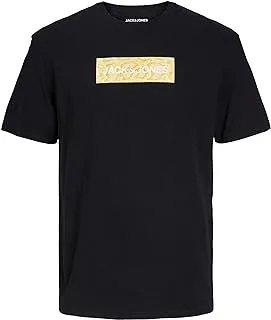 Jack & Jones PLUS Men's Jconavigator Logo Tee Ss Crew Neck Pls T-Shirt, Black, 5XL/Plus