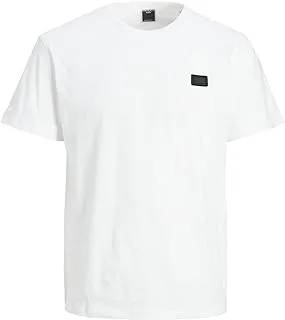 Jack & Jones PLUS Men's Jcoclassic Waffle Badge Tee Ss Pls T-Shirt, White, 5XL/Plus