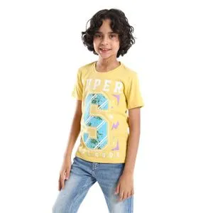 AlNasser Printed Short Sleeves Canary Boys Tees