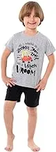 Jockey M M Cotton Set Of 2 Pieces Half Sleeves T-Shirt&Short Printed Vroom For Boys-Grey&Black-2Year