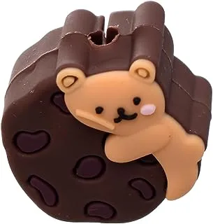 Generic Silicone Cable Protector With Cookie And Bear Design For Your Charging Cord - Brown Beige