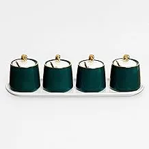 LA MAYA Spice set 4 pieces in tray, C-43-W4 Porcelain White - Green