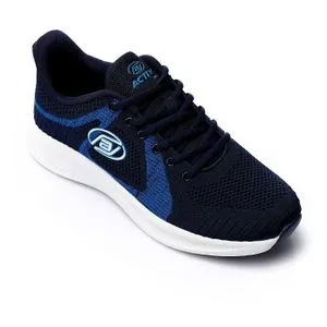 Activ Textile Round Toecap Lace Up Sneakers - Shades Of Blue