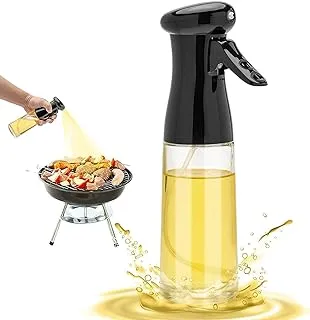 Olive Oil Sprayer for Cooking - 200ml Glass Oil Dispenser Bottle Spray Mister - Refillable Food Grade Oil Vinegar Spritzer Sprayer Bottles for Kitchen, Air Fryer, Salad, Baking, Grilling, Frying