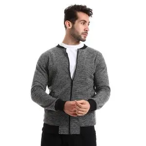 Caesar Men Sweatshirt With Front Pockets And Through Zipper