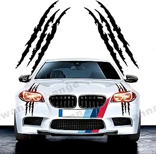 iwannachange 2pcs Monster Claw Marks Headlight Car Sticker Stripes Scratch Decal Vinyl for Sports Cars SUV Pickup Truck Window Motorcycles ect(Black)