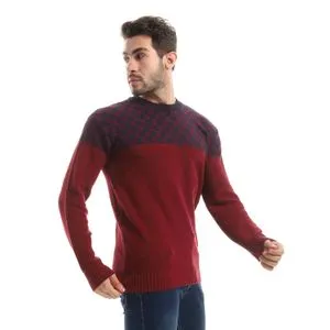 Caesar Wool Mens Pullover With Multi Design