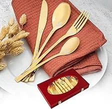 Modern Home Cutlery Stainless Steel Set 24 pieces Laser Gold