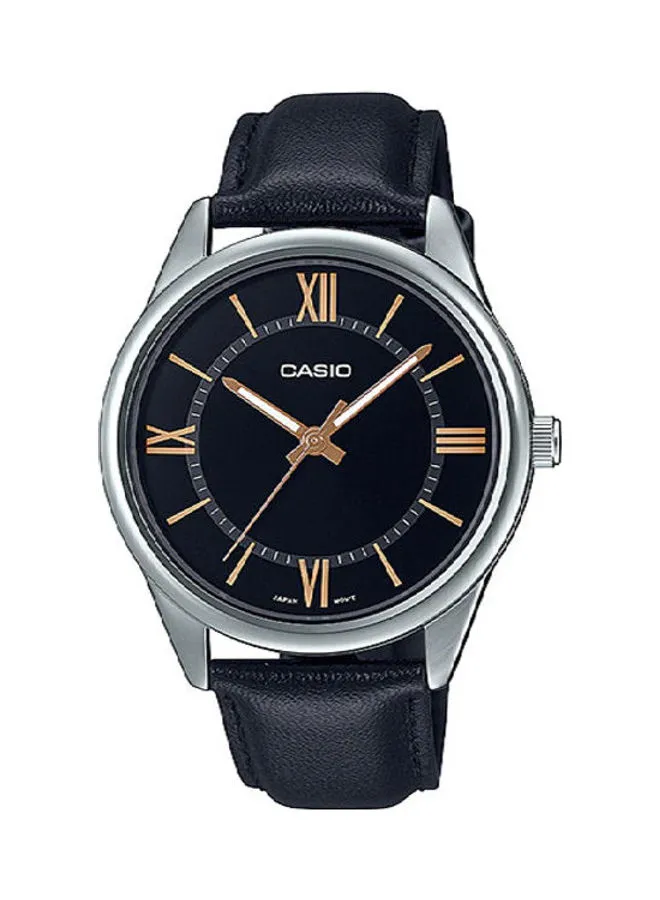 CASIO Men's Leather Analog Watch MTP-V005L-1B5UDF