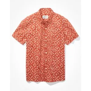 American Eagle Printed Button-Up Resort Shirt