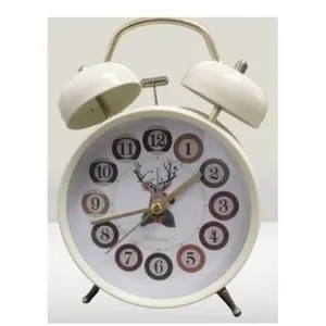 Unique Style Alarm Clock Bell With Night Light -Off White