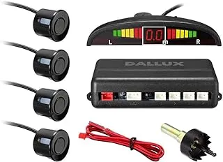 DALLUX LED Display Parking Sensor,Car Reverse Backup Radar System,LED Display+Buzzer Alert+4 Black Color Parking sensors for Universal Auto Vehicle