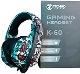 TechnoZone K 60 Gaming Headphone usb 7.1 -camouflaged - Vibration Headphones Headset