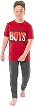 Jockey M M Cotton Set Of 2 Pieces Half Sleeves T-Shirt&Pants Printed Boy For Boys-Red&Dark Grey-13Year