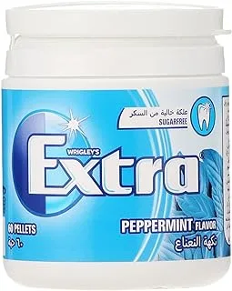 Extra White Chewing Gum Bottle, Sugar Free, Peppermint Flavor - 60 Pieces