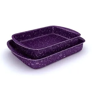 Lazord Granite Plus Rectangular Oven Casserole Set - 2 Piece - Size 30, 35 - Purple