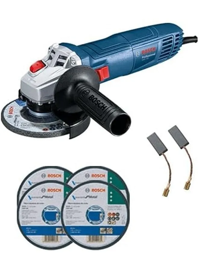 BOSCH Professional Angle Grinder GWS 700 + 4 Cutting disc + carbon brush