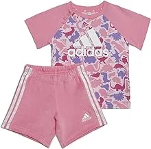 adidas Unisex Dino Camo Allover Print Tee and Short Set SUITS for Unisex Kids Track Suit