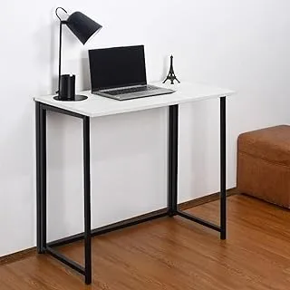 Home Gallery Foldable Table In Black Powder Coating White 110x50x74 X-Large H01694