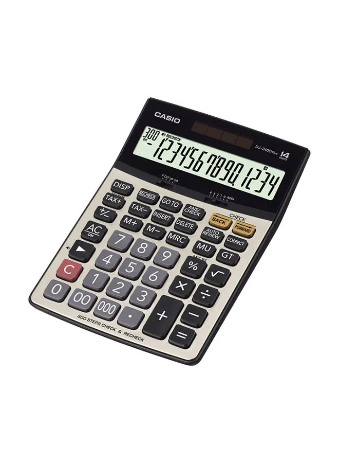 CASIO 14-Digit Desktop Calculator DJ-240DPLUS-WA-DP Silver/Grey/Black