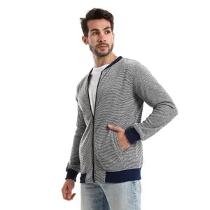 Caesar Men Sweatshirt With Front Pockets And Through Zipper