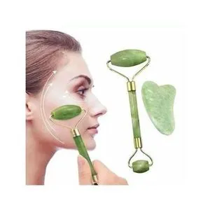 Natural Jade Roller And Gua Sha Set = 2pcs