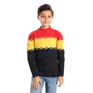 Caesar Wool Boys Pullover With Multi Design