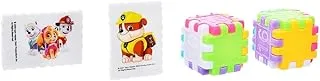 Pencil Sharpener Color Cubes Desing With Printed Soft Eraser set Of 4 Pcs For School, Student, Office - Multi color