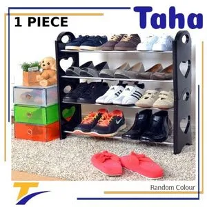 Taha Offer Plastic Metal Shoe Organizer 4 Levels 1 Piece