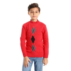 Caesar Wool Boys Pullover With Multi Design