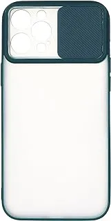 Generic Plastic Ultra Thin Phone Case With 360 Degree Slicone Protection Edges And Slide Camera Protector For IPhone 12 6.7 - Dark Green