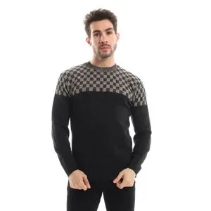 Caesar Wool Mens Pullover With Multi Design