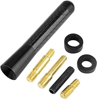 EBTOOLS Mini Car Radio Antenna Carbon Fiber Antenna 3” Screw Radio Short Antenna Aerial Replacement for Universal Car Modification Car & Video Antennas(Black)