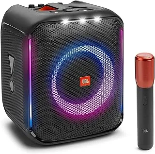 مكبر صوت محمول للحفلات JBL Partybox Encore مع ميكروفون لاسلكي رقمي ، صوت قوي 100 واط ، عرض ضوئي ديناميكي ، IPX Splash Proof ، 10 ساعات من اللعب ، تشغيل متعدد المصادر - أسود ، JBLPBENCORE1MICUK