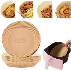 Air Fryer Paper Liner, Non-stick And Disposable - 6.3 Inch 50 Pcs