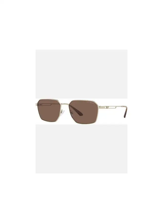 EMPORIO ARMANI Men's Full Rim Rectangle Sunglasses 2140-57-3002-73