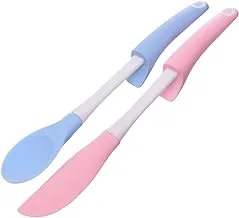 Generic Slicone Distribution Kit With Oli Brush And Hear Shape Spatula For Home Set Of 2 Pieces - Blue Pink