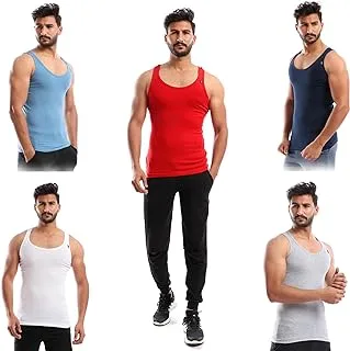 Cottonil Set Of (5) Sleeveless Cotton Undershirts - For Men