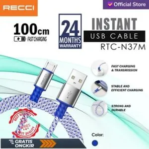 Recci USB CABLE Recci INSTANT RTC- N37 ,MICRO BLUE FAST CHARGING 100 CM