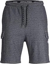 Jack & Jones Men's Jpstair Cargo Sweat Shorts Nb, Dark Grey Blend, L