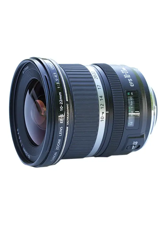 عدسة تكبير بزاوية واسعة من كانون EF-S 10-22mm F3.5-4.5 USM باللون الأسود