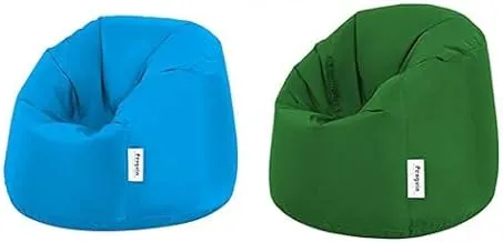 Penguin Comfort bean bag waterproof - 70 * 95 - blue + Penguin Chair bean bag waterproof - 95 * 80 - green