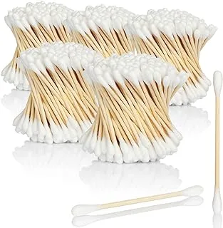 com-four® 1000 Bamboo Cotton Swabs, Environmentally Friendly Compostable Care Sticks Made of Bamboo and Cotton, Sustainable Baby and Children's Cotton